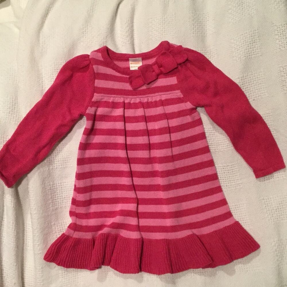 Gymboree 12-18 Pink stripe sweater dress worn once